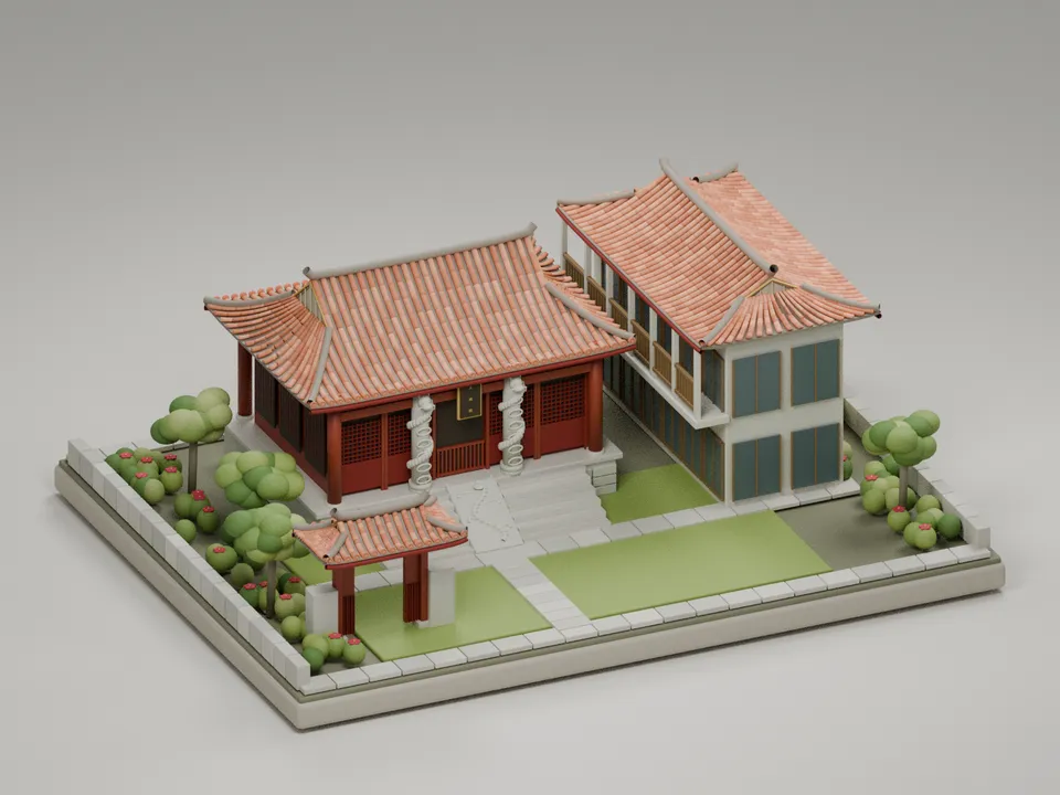 久米至聖廟（孔子廟） のミニチュア