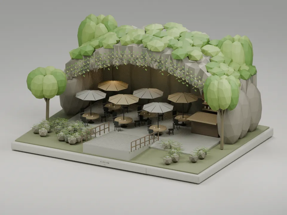 ガンガラーの谷 CAVECAFE のミニチュア
