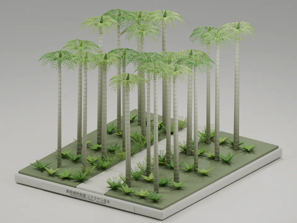 東南植物楽園 ユスラヤシ並木 のミニチュア